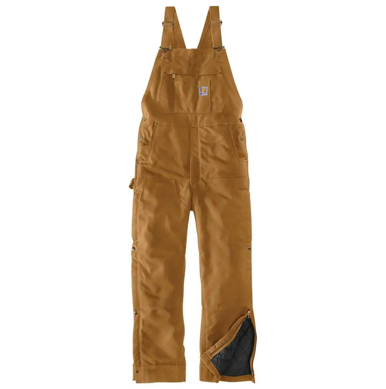 Carhartt Men's Loose Fit Firm Duck Insulated Bib Overall - Carhartt Brown