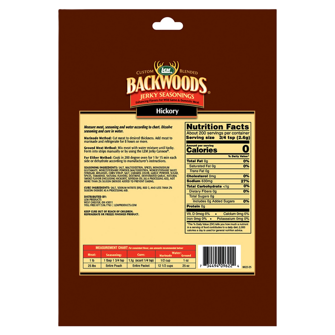 LEM® Backwoods® Hickory Jerky Seasoning - 25 lb