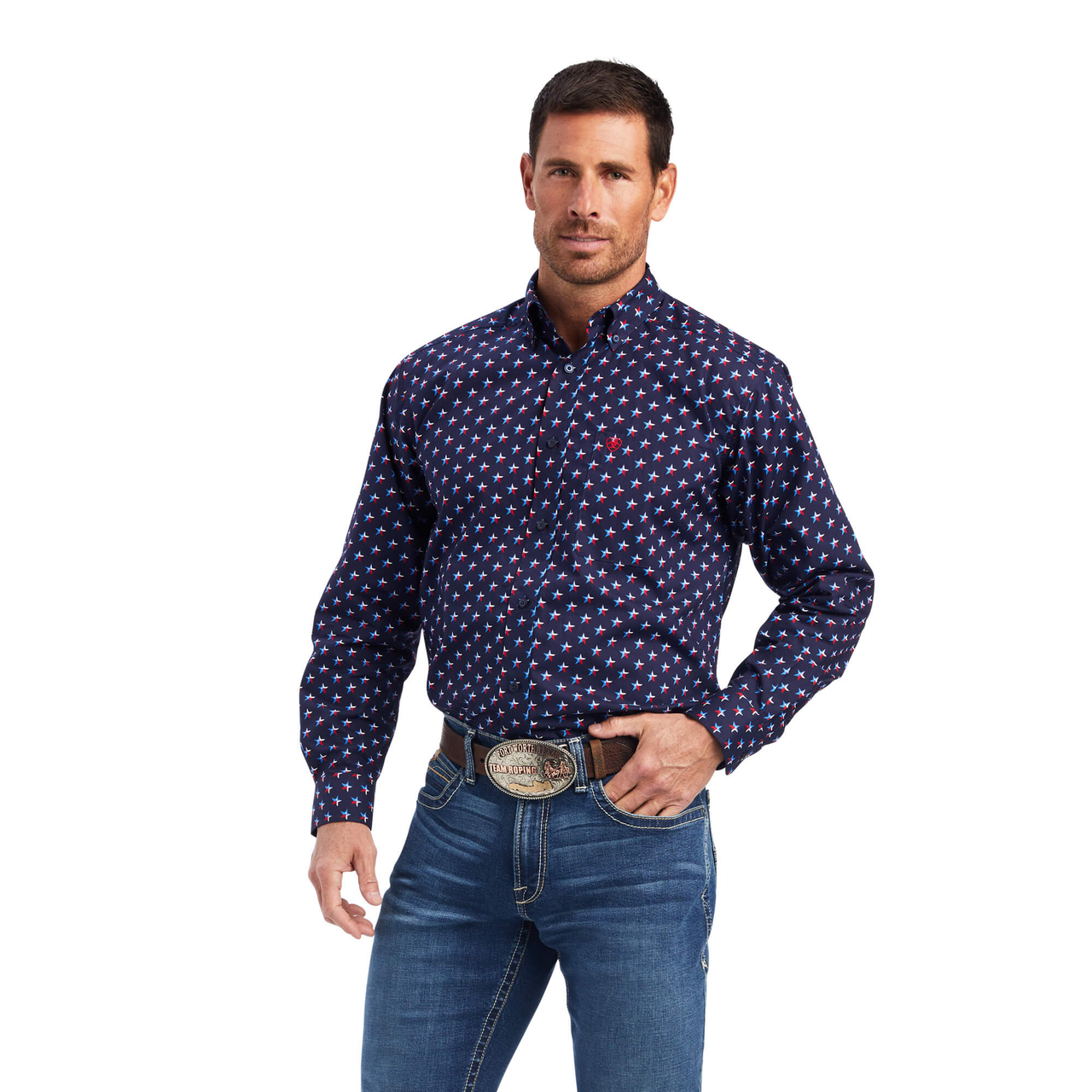 Ariat Men's Nosson Classic Fit Shirt Maritime Blue 10041557