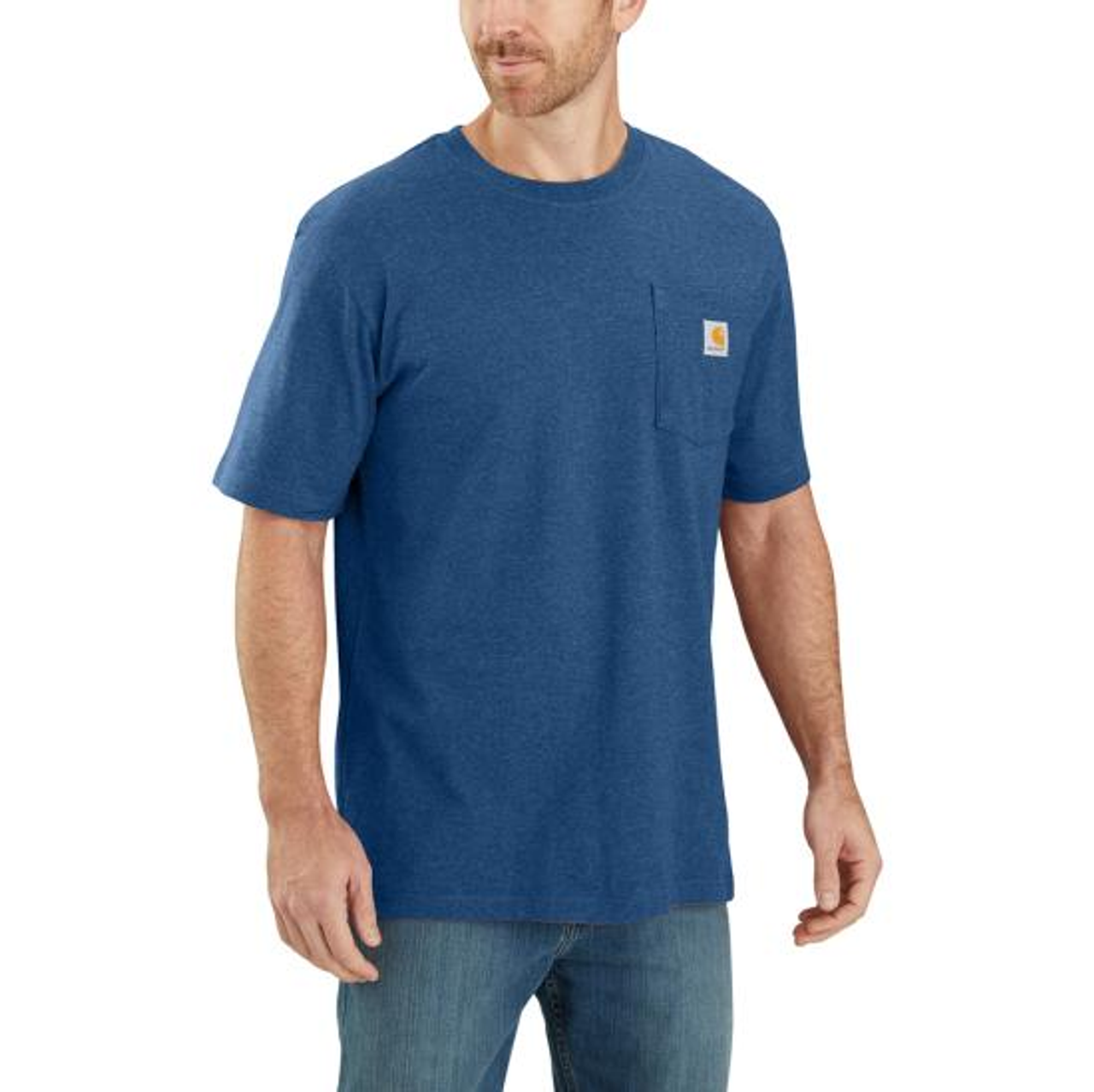 Carhartt Men's LF HW SS Pocket T-Shirt K87 Lakeshore Heather