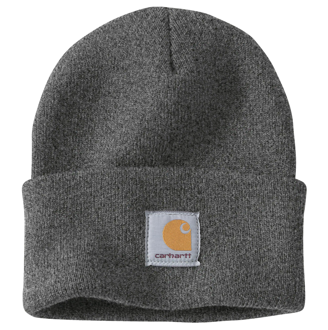 Carhartt - Knit Cuffed Beanie - Coal Heather - 100% Acrylic Rib Knit hat with Fold-up Cuff and Carhartt Patch - Model No A18
