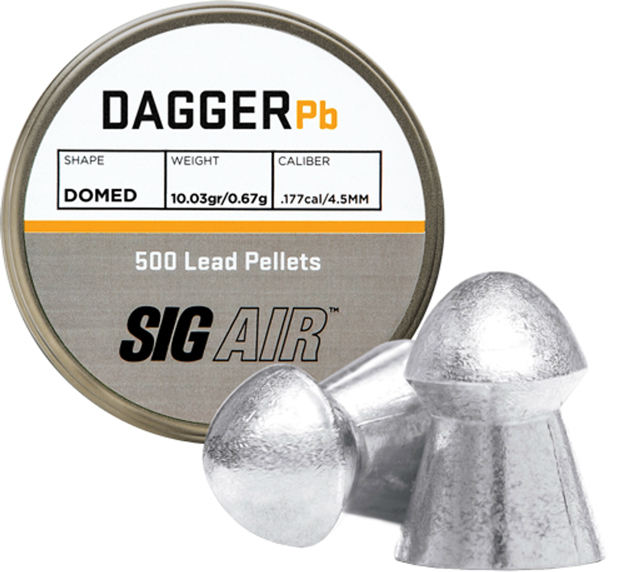 Sig Air - DAGGER Pb Precision Domed Pellets - .177cal/4.5mm - 500 pellets (10.03gr/0.65g)