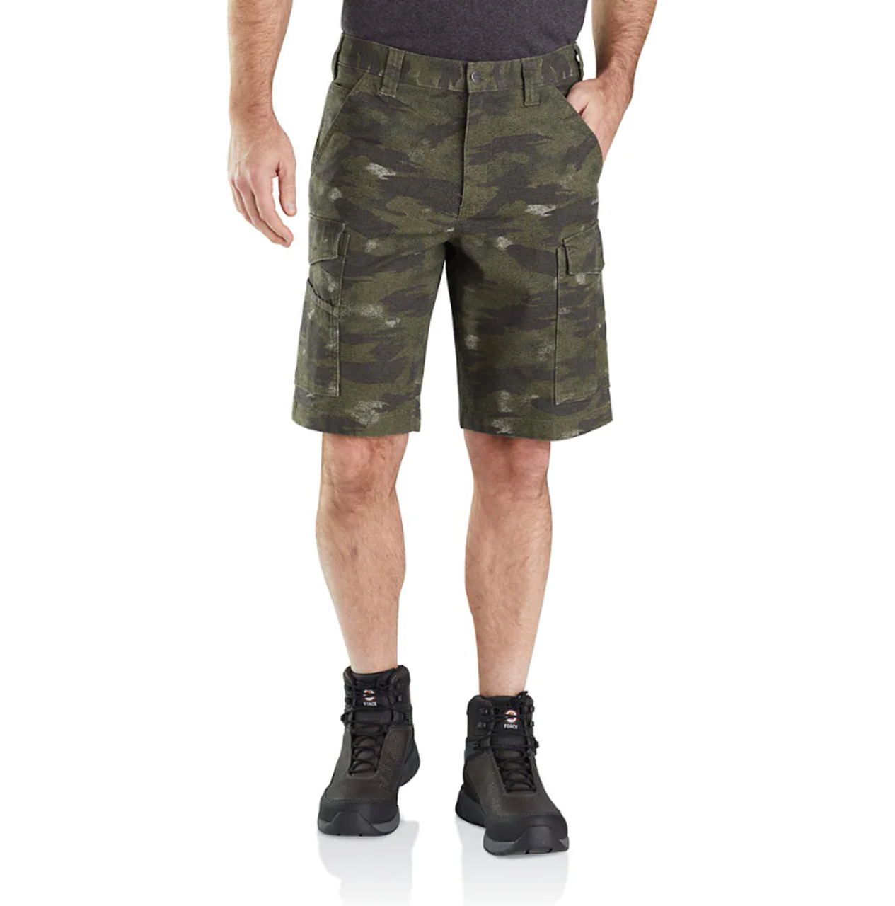 Carhartt - Men's - Rugged Flex® Relaxed Fit Canvas Cargo Work Short - Basil Blind Fatigue Camo