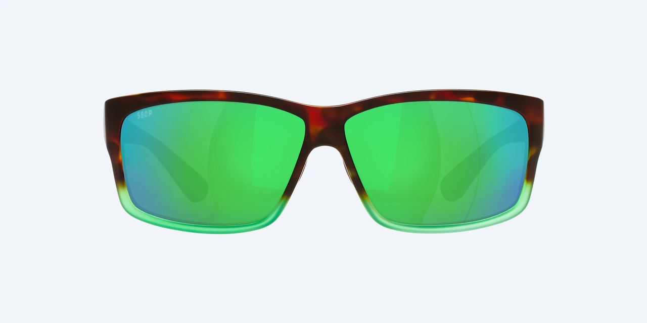 Costa Del Mar CUT Sunglasses with Matte Tortuga Fade and Green Mirror Polarized Polycarbonate 580P Lenses. UT 77 OGMP