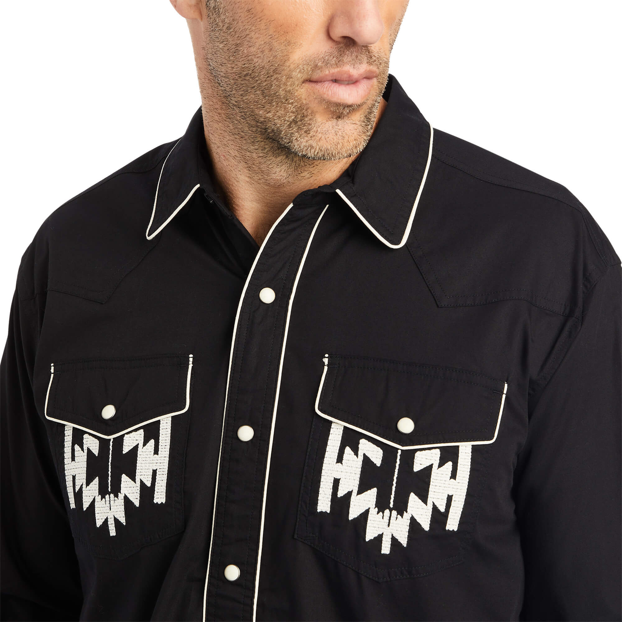 Ariat Men's Chimayo Retro Long Sleeve Snap Shirt in Black 10042163