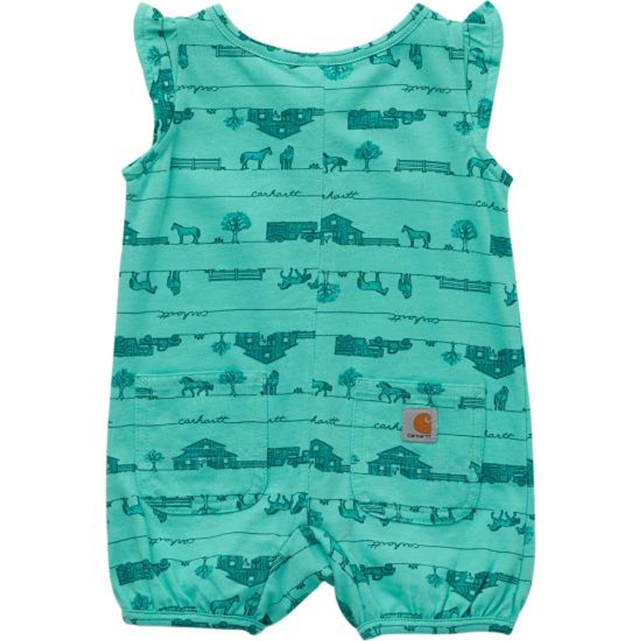 Carhartt Infant Short Sleeve Horse Print Henley Romper CM9729