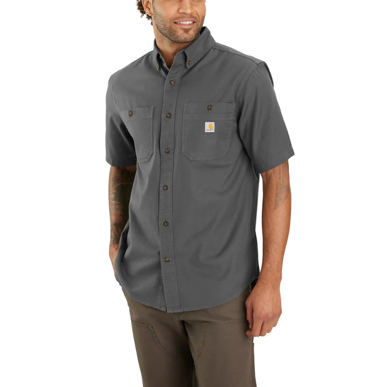 Carhartt Men's Rugged Flex® Relaxed Fit Midweight Canvas Short-Sleeve Shirt 103555039