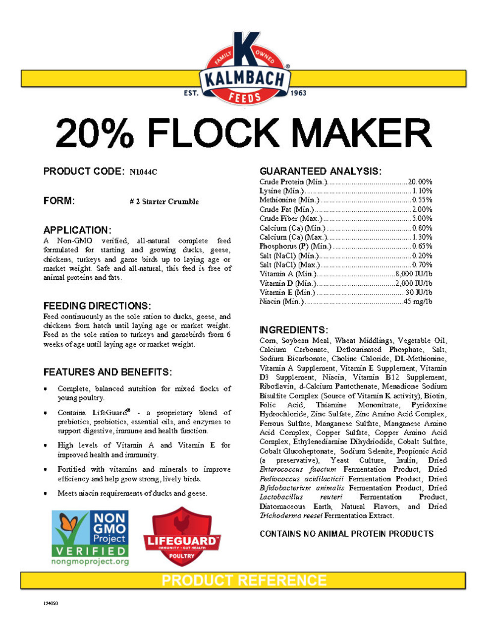 20% Flock Maker® Crumble (Non-GMO) Info