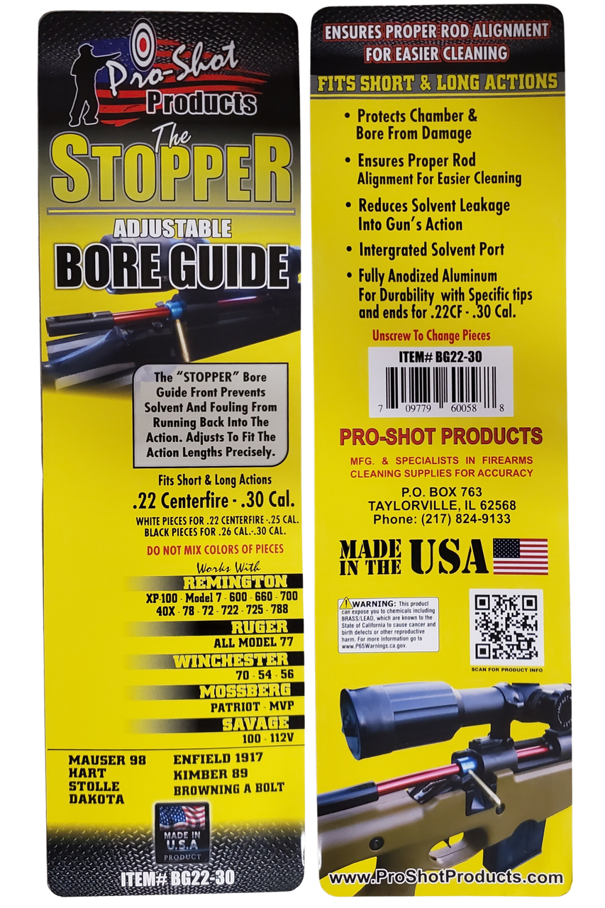 Pro Shot® 'The Stopper' Bore Guide for .22 Centerfire - .30 Cal. Short/Long Action