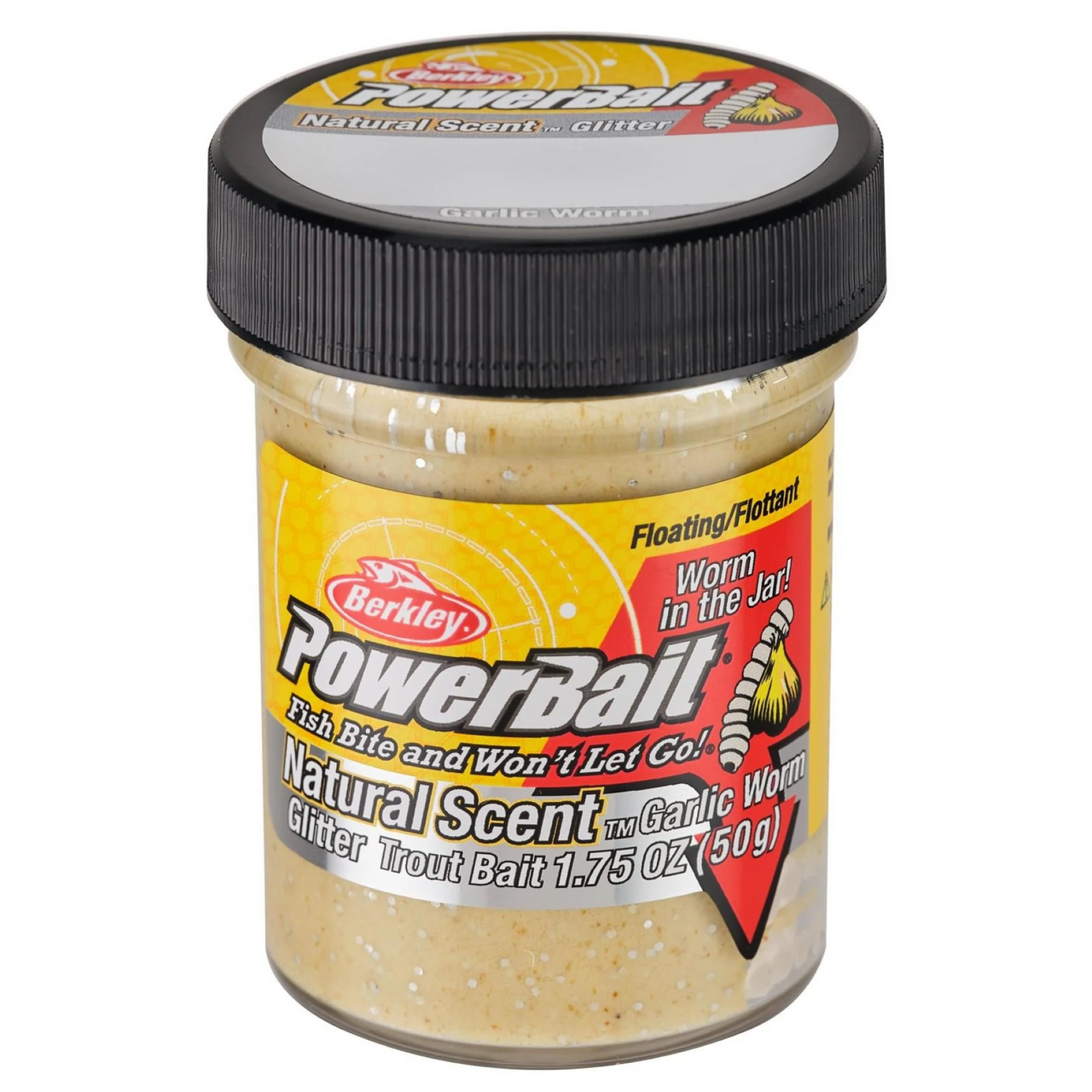 Berkley® PowerBait® Natural Scent Glitter Trout Bait - Tequila 'n Salt with Garlic and Worm, 1.75oz BGTGWTQS2