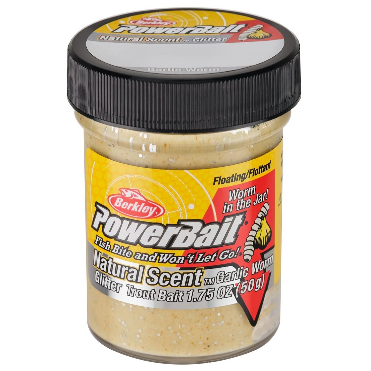 Berkley® PowerBait® Natural Scent Glitter Trout Bait Tequila ’n Salt with Floating Worm, 1.75 oz BGTWTQS2