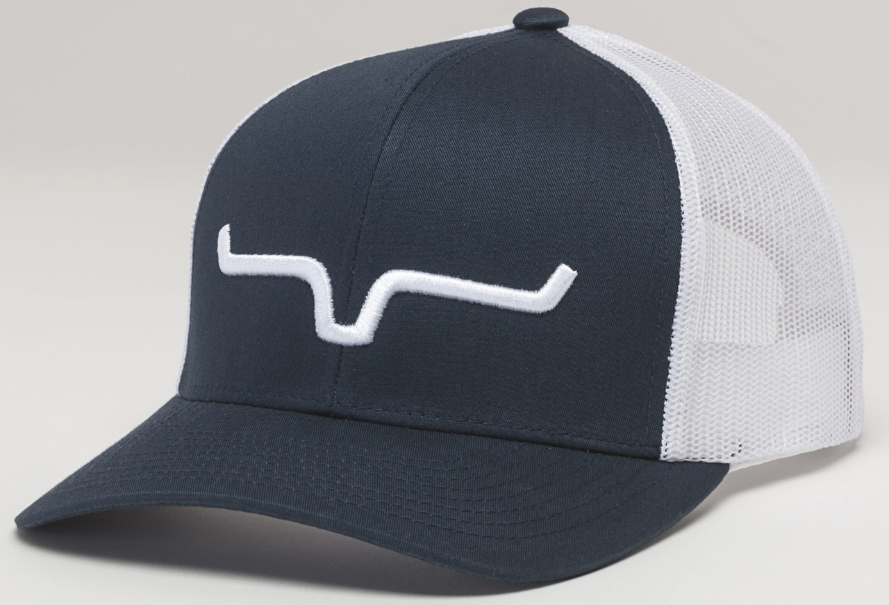Kimes Ranch® WEEKLY TRUCKER Hat in Navy/White