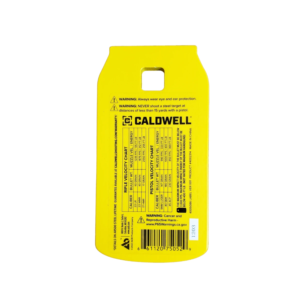 Caldwell® AR500 1/4" Rimfire/Handgun Soda Can Steel Plate
# 4002314