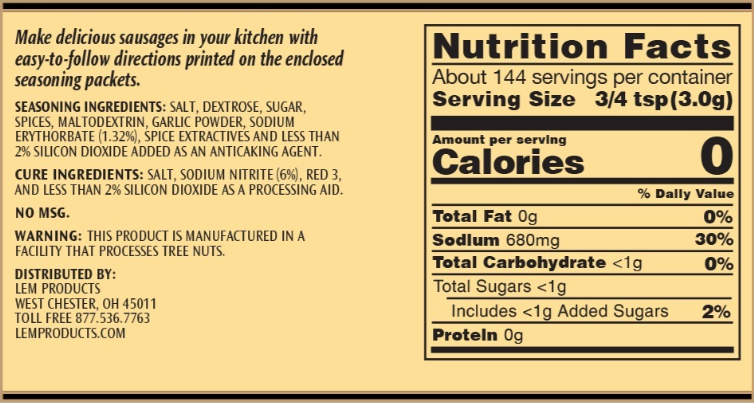 LEM® Backwoods® Summer Sausage Kit - 20 lbs