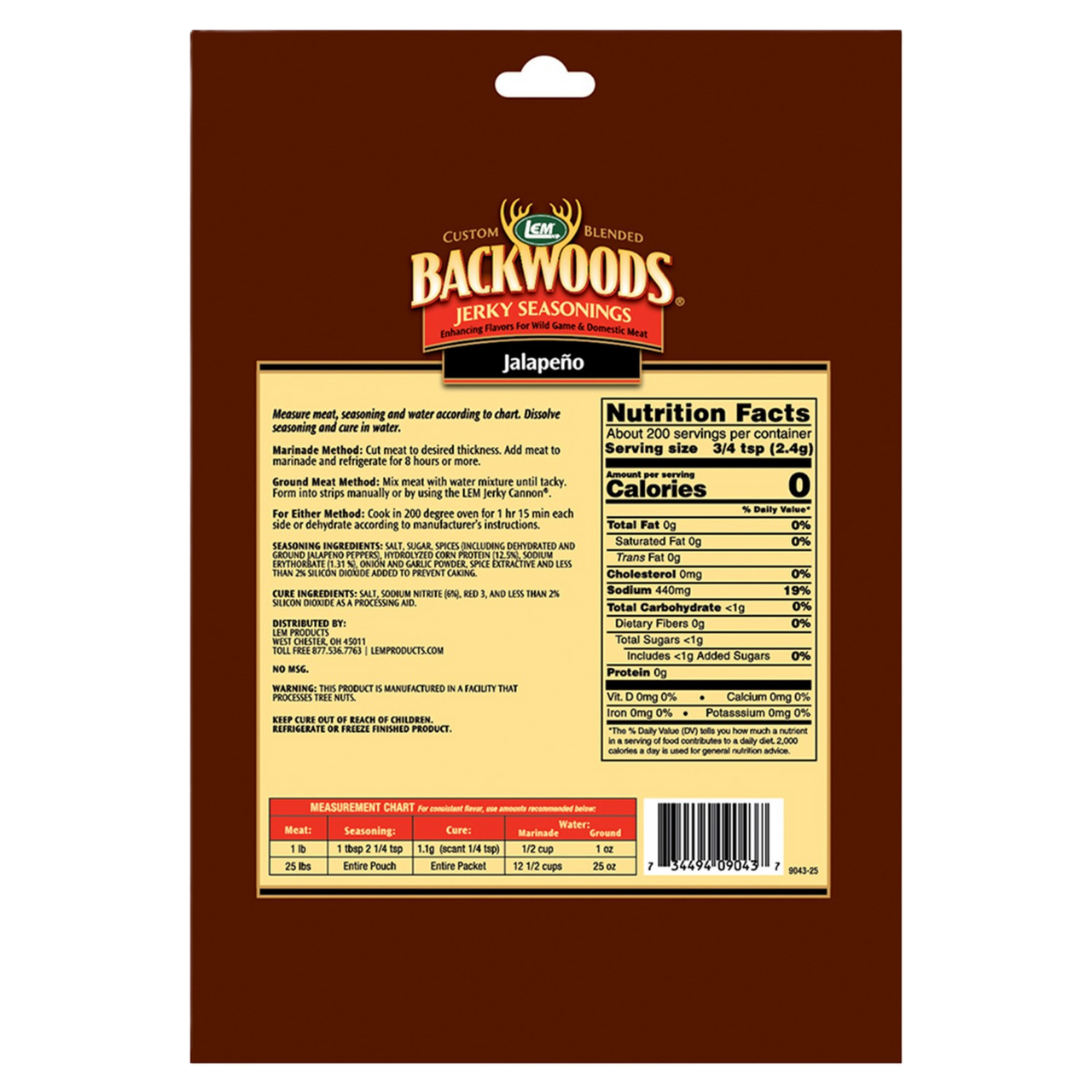 LEM® Backwoods® Jalapeño Jerky Seasoning - 25 lb
