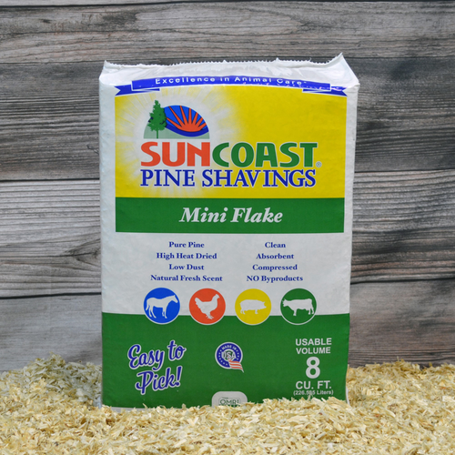 SUNCOAST® Mini Flake Pine Shavings SUNCOAST® Mini Flake Pine Shavings