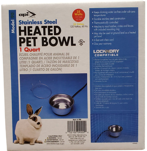 API® Stainless Steel Heated Pet Bowl, 1 Quart