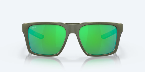 Costa Del Mar Lido Sunglasses with Steel Gray Metallic frames and Green Mirror Polarized Polycarbonate 580P UV Protected lenses. 6S9104 910411 57-16