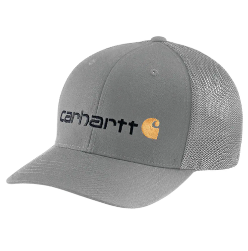 Carhartt - Men's - Rugged Flex® Fitted Canvas Mesh-Back Logo Graphic Cap - Asphalt