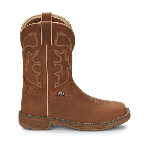 Justin Boots® - RUSH - Men's Soft Toe Work Boot in Saddle Tan - WK4330 - Left Side