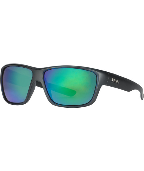 HUK Spar Sunglasses - Matte Black / Polarized Green Mirror Lenses E0000245-004