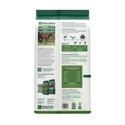 Standlee® Alfalfa Cubes Back of Bag