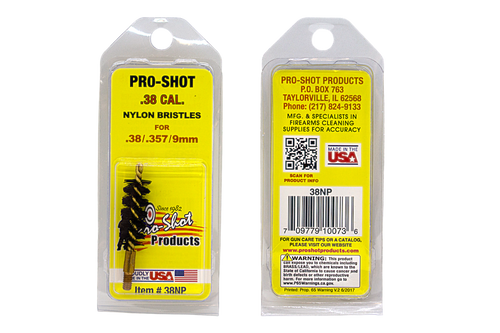 Pro Shot® .38/.357 Cal. / 9mm Nylon Bristle Pistol Brush