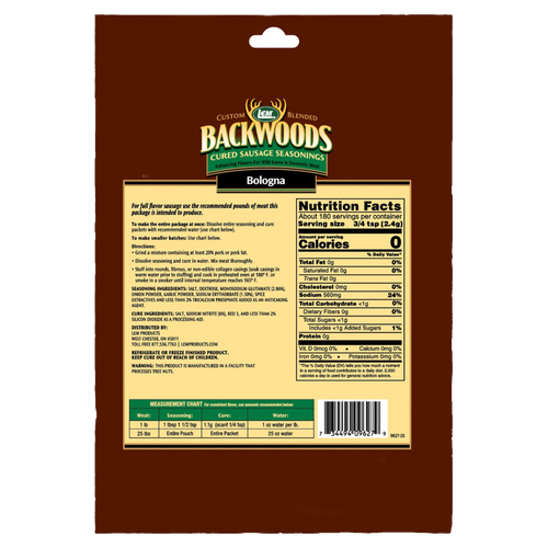 LEM® Backwoods® Bologna Cured Sausage Seasoning - 25 lb