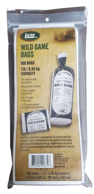 LEM® Wild Game Bags - 1lb, 100 Count