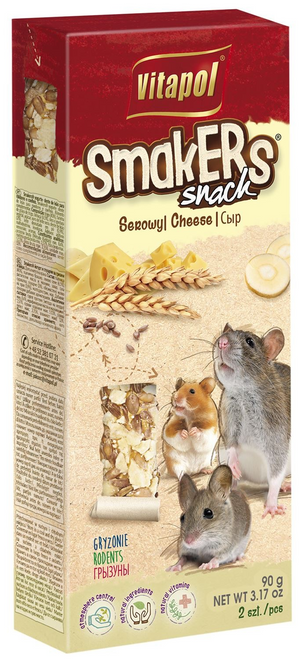 Smakers® Snack Treat Sticks for Rodents, Cheese
Old packaging