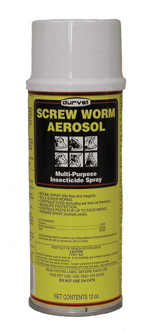 Durvet Fly Screw Worm Aerosol Insecticide Spray 12oz