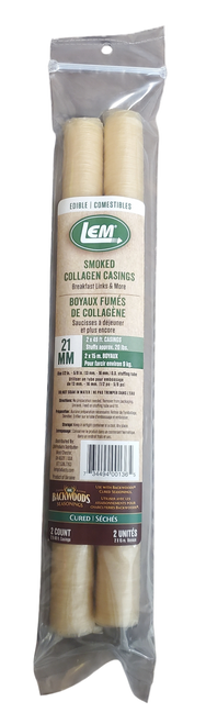LEM® Clear Smoked Collagen Casing - 21mm (.8in x 49ft)