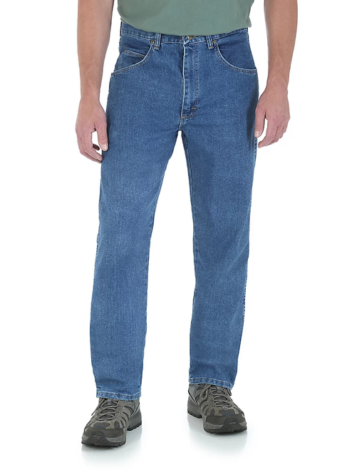 Wrangler™ Men's Rugged Wear® Relaxed Stretch Flex Denim Jean - Stone Washed