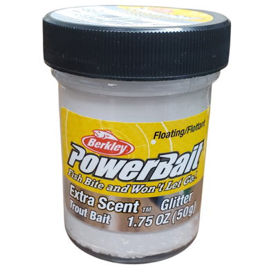 Berkley PowerBait Extra Scent Glitter Trout Bait White 1.75 oz