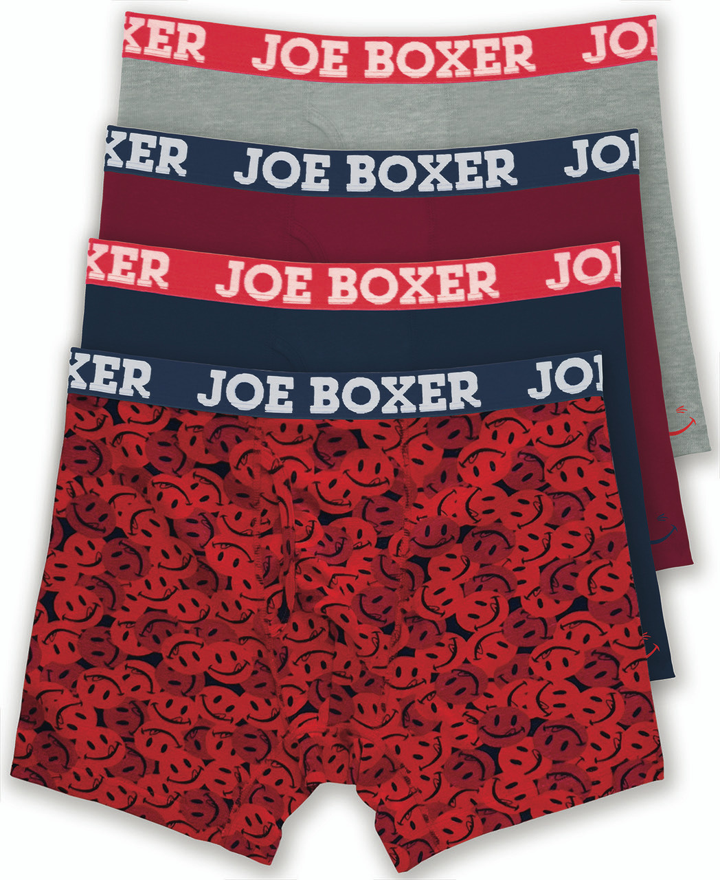 JOE BOXER Mens Boxer Briefs 4-Pack – Breathable and Tag Free Solid Cotton  Stretch Boxer Briefs for Men Pack of 4 (Blue Tattoo, Small) at  Men's  Clothing store