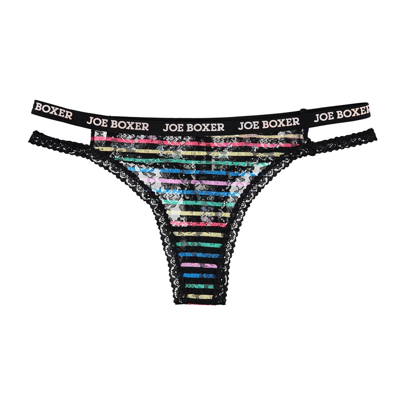 Joe Boxer Women's Thong Cotton 3-Pk Underwear Panties Size 5 (4-6)