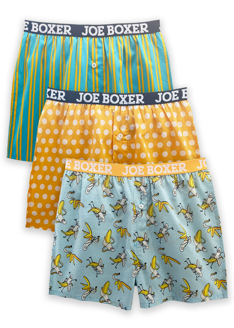 Joe Boxer 3-Pack Dotted Banana Man Woven Boxers