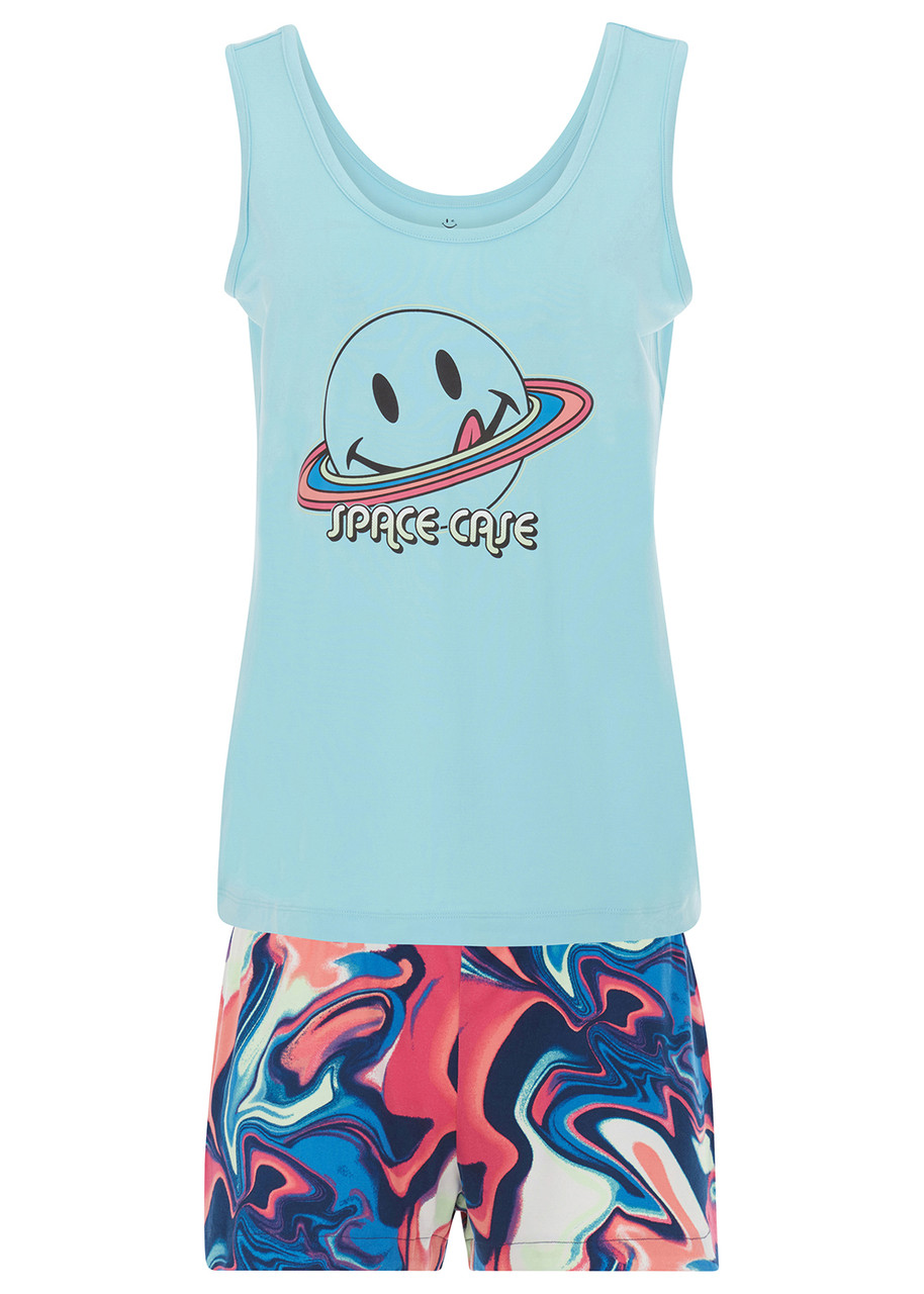 Joe Boxer Sky Blue Pajama Tank Top Shorts Sleep Set