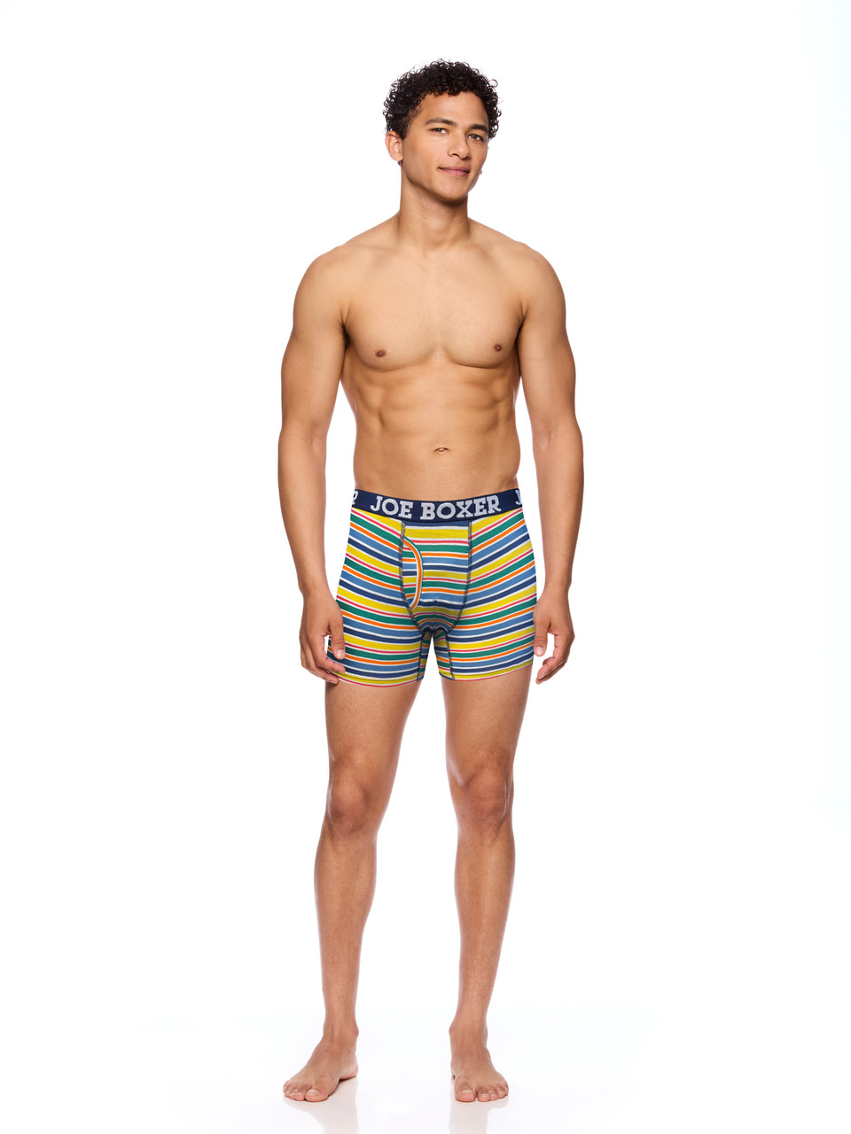 Joe Boxer Navy/Gray 4-Pack Solid Cotton Stretch Boxer Briefs