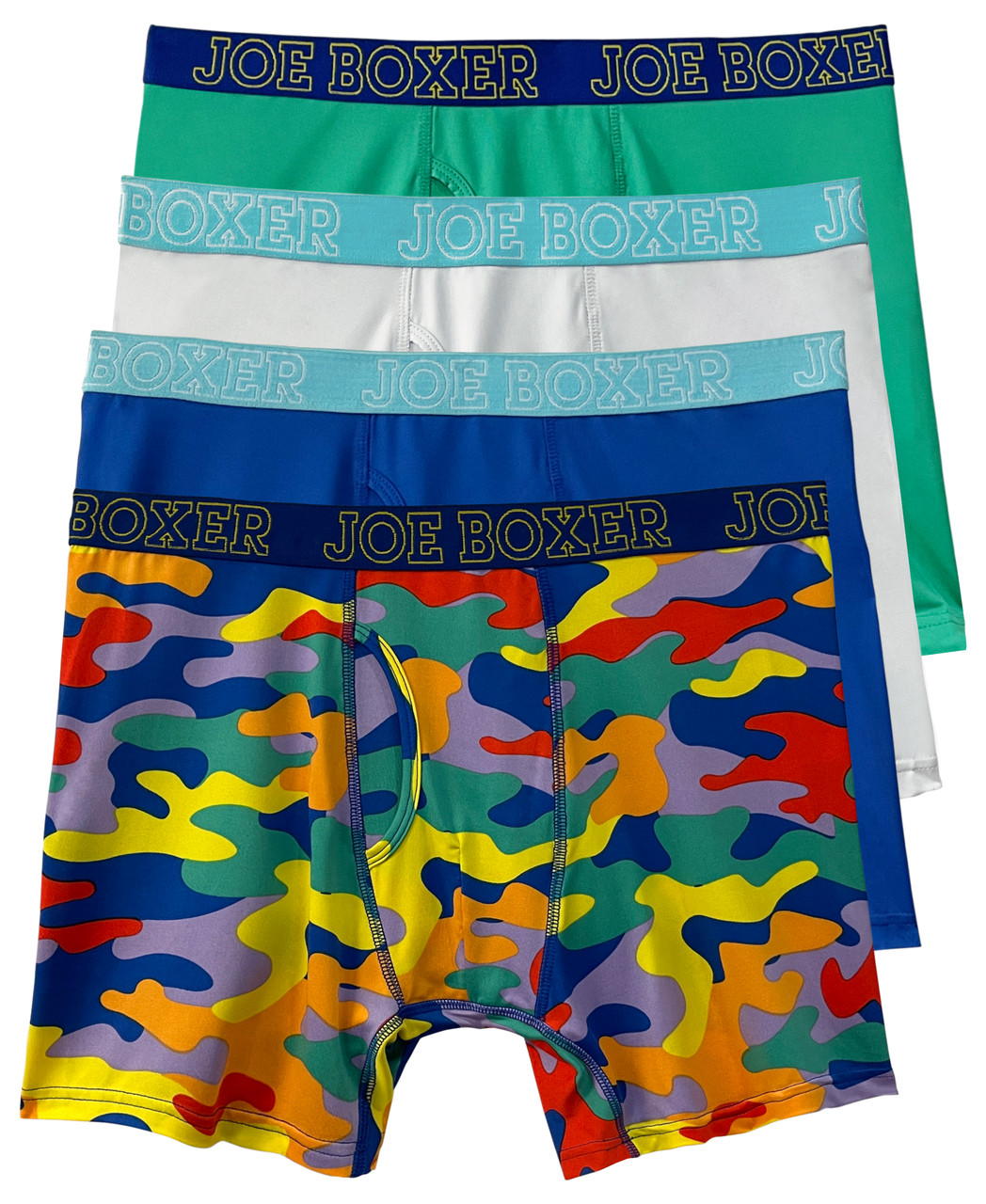 Joe Boxer 4-Pack Bright Camo Performance Boxer Brief Set