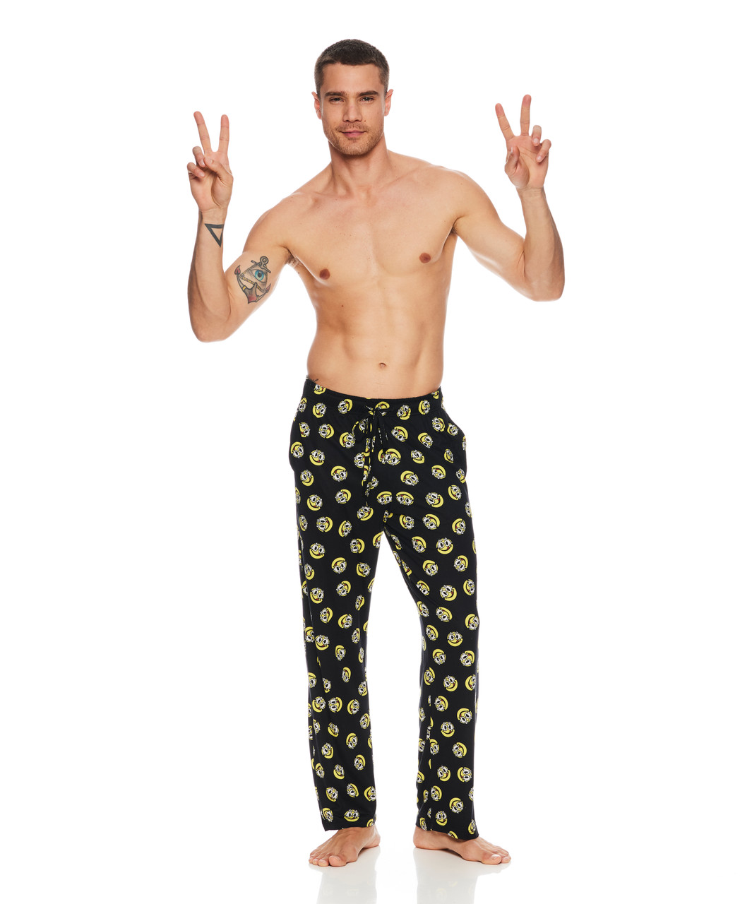 Joe Boxer Black Licky Goggles Open Leg Lounge Pants