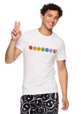 White Rainbow Pride Icon Short-Sleeve Lounge Shirt