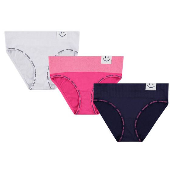 3-Pack Tag-Free Seamless Bikini Brief, Pink