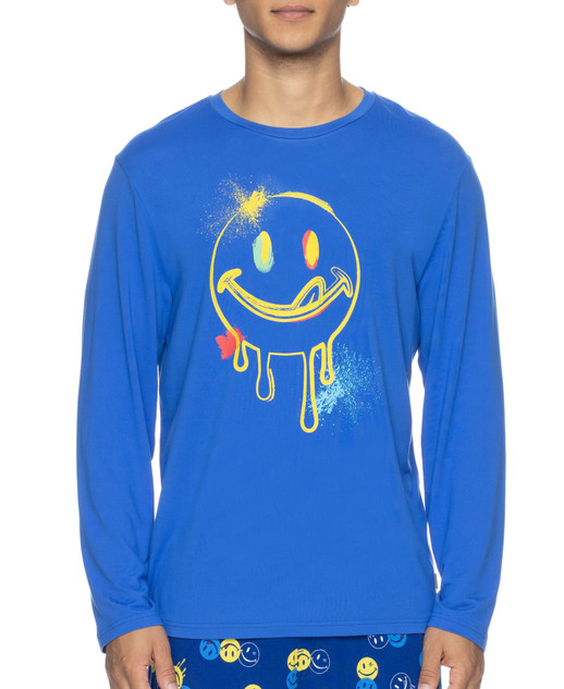 Long Sleeve Colorful Drippy Licky Crew Neck Tee