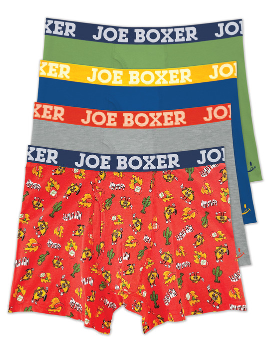 4-Pack Hot Stuff Cotton Stretch Boxer Briefs