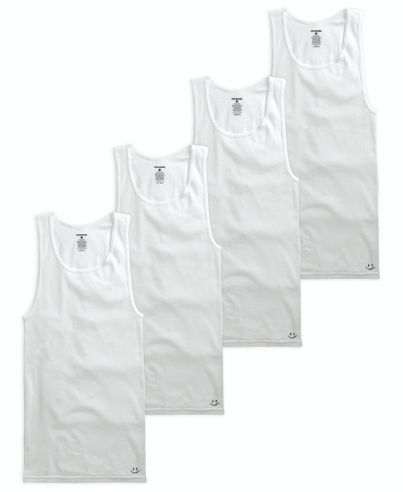 Men's 6 Pack White Ribbed Tank Tops From American Casual - ShopperBoard