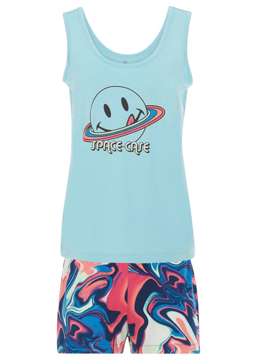 Sky Blue Pajama Tank Top & Shorts Sleep Set