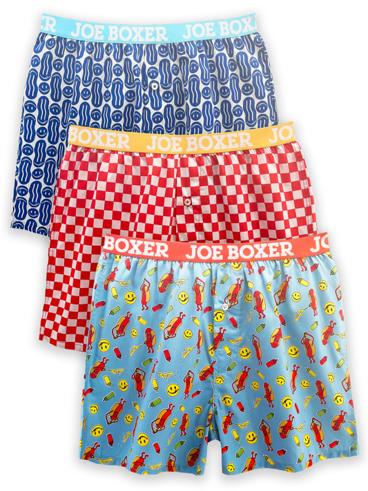 3 Pack Woven Boxers - Gingham