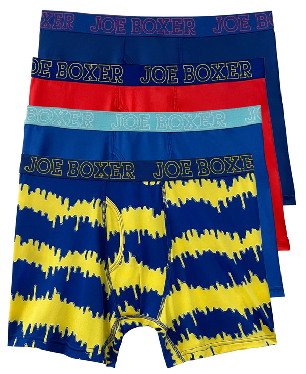 Joe Boxer 4-Pack Dripping Vibes Performance Boxer Briefs