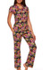 Pop Art Notch Collar Pant Set